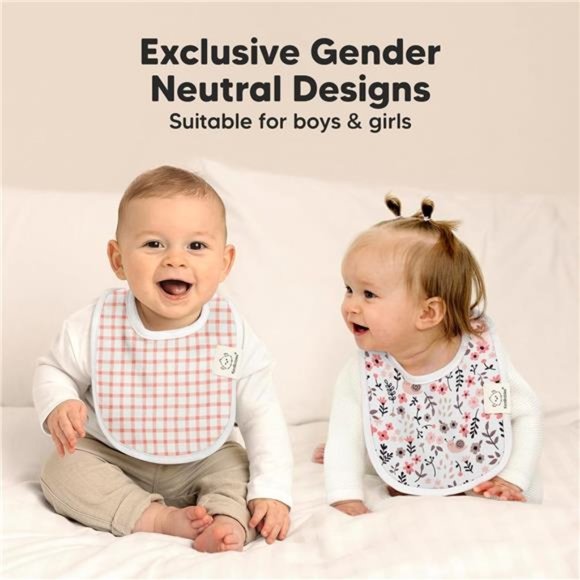 8-Pack Organic Baby Bibs for Girls & Boys - Teething Baby Bib, Baby Boy Bibs - Picture 5 of 7